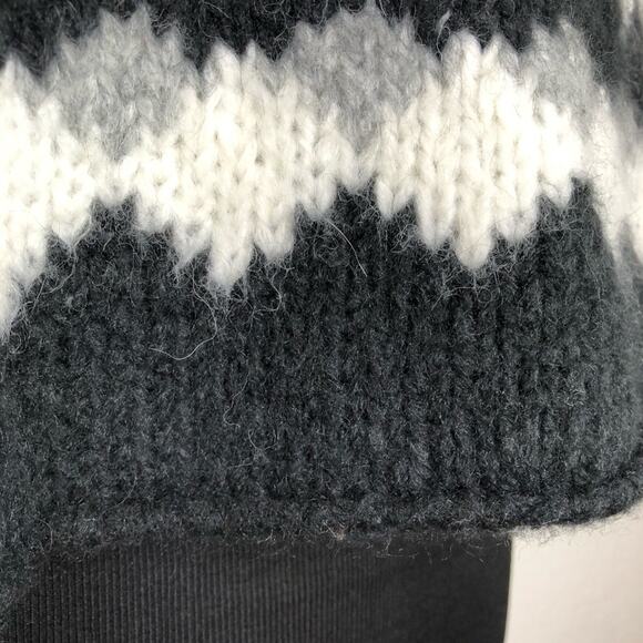 Free People Alpine black white gray wool alpaca cropped sweater size Small NWT - Picture 7 of 16
